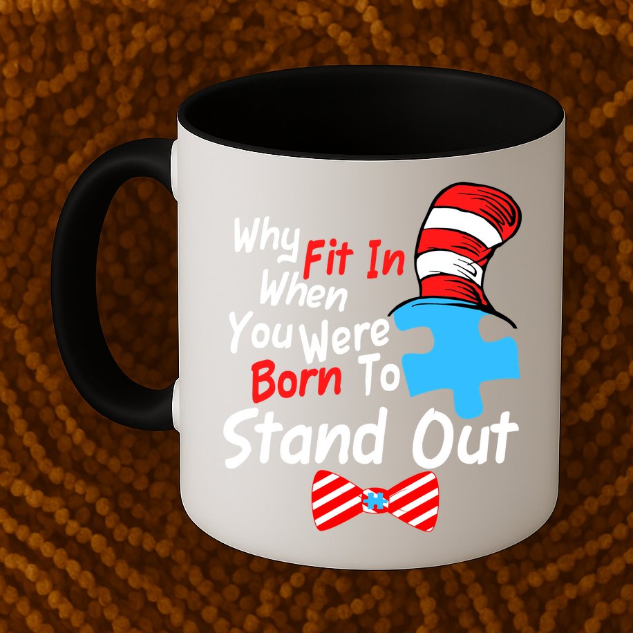 Autism Awareness Why Fit In When You Were Born To Stand Out Puzzle Mug