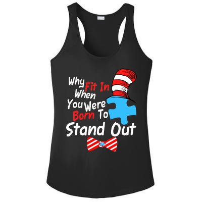 Autism Awareness Why Fit In When You Were Born To Stand Out Puzzle Ladies PosiCharge Competitor Racerback Tank