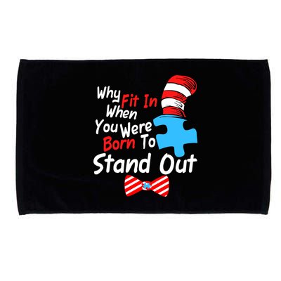 Autism Awareness Why Fit In When You Were Born To Stand Out Puzzle Microfiber Hand Towel