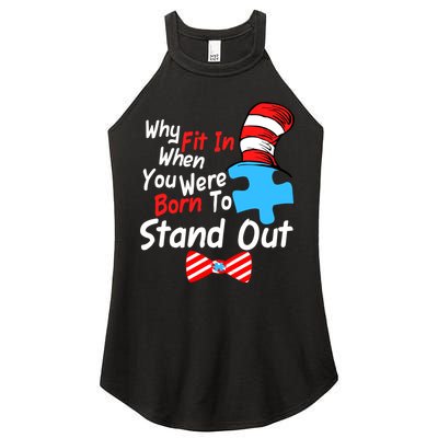 Autism Awareness Why Fit In When You Were Born To Stand Out Puzzle Women's Perfect Tri Rocker Tank