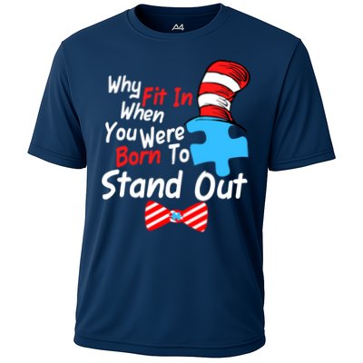 Autism Awareness Why Fit In When You Were Born To Stand Out Puzzle Performance Shirt
