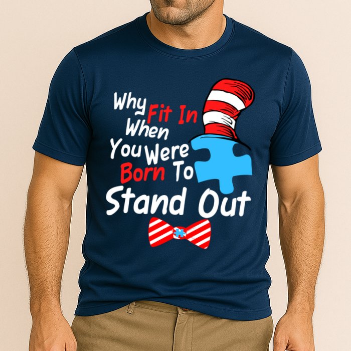 Autism Awareness Why Fit In When You Were Born To Stand Out Puzzle Performance Shirt
