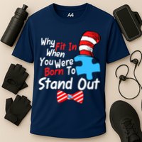Autism Awareness Why Fit In When You Were Born To Stand Out Puzzle Performance Shirt