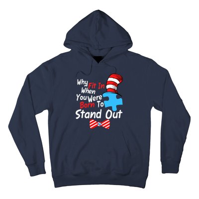 Autism Awareness Why Fit In When You Were Born To Stand Out Puzzle Hoodie