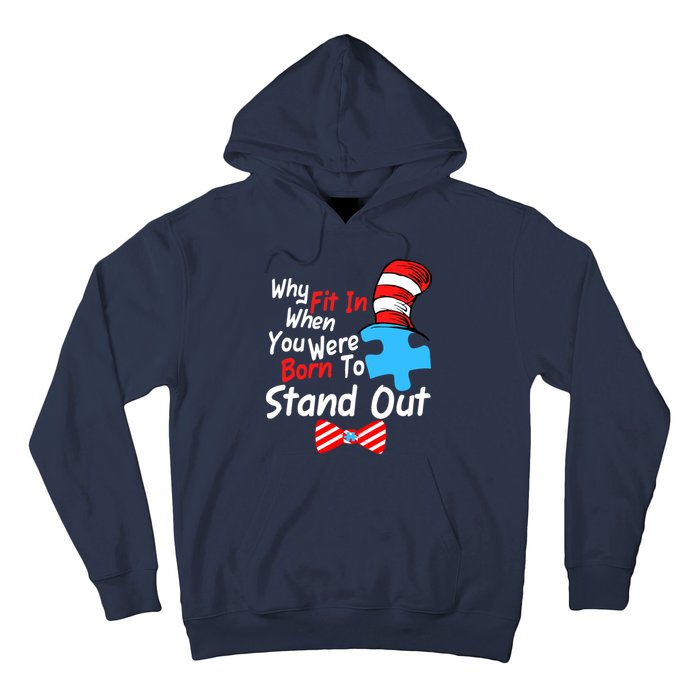 Autism Awareness Why Fit In When You Were Born To Stand Out Puzzle Hoodie