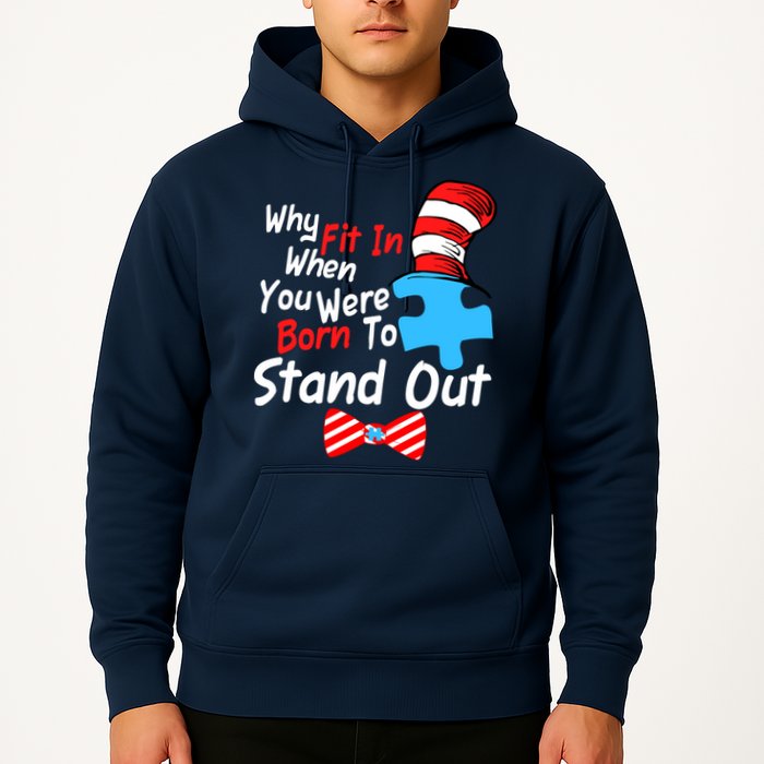 Autism Awareness Why Fit In When You Were Born To Stand Out Puzzle Hoodie