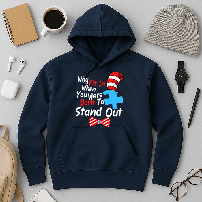 Autism Awareness Why Fit In When You Were Born To Stand Out Puzzle Hoodie