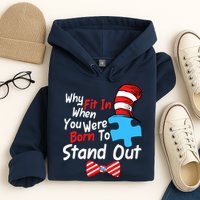 Autism Awareness Why Fit In When You Were Born To Stand Out Puzzle Hoodie