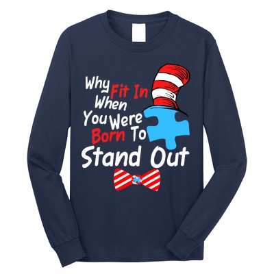 Autism Awareness Why Fit In When You Were Born To Stand Out Puzzle Long Sleeve Shirt