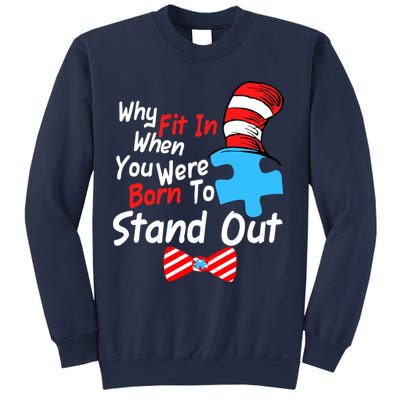 Autism Awareness Why Fit In When You Were Born To Stand Out Puzzle Sweatshirt