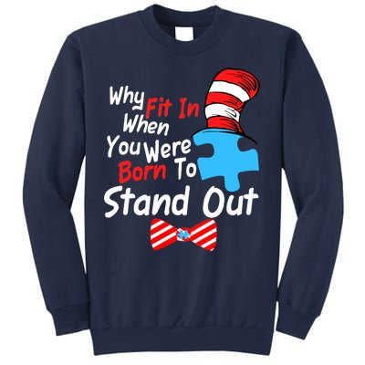 Autism Awareness Why Fit In When You Were Born To Stand Out Puzzle Sweatshirt