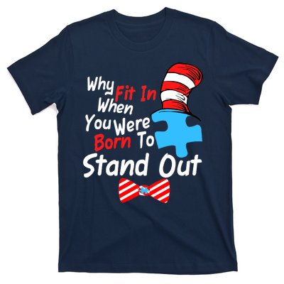 Autism Awareness Why Fit In When You Were Born To Stand Out Puzzle T-Shirt