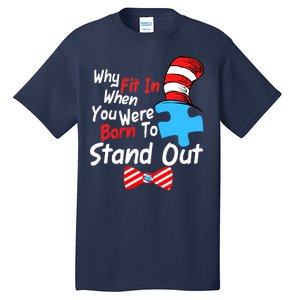 Autism Awareness Why Fit In When You Were Born To Stand Out Puzzle Tall T-Shirt