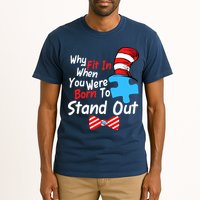 Autism Awareness Why Fit In When You Were Born To Stand Out Puzzle Tall T-Shirt