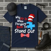 Autism Awareness Why Fit In When You Were Born To Stand Out Puzzle Tall T-Shirt