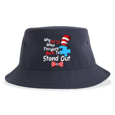 Autism Awareness Why Fit In When You Were Born To Stand Out Puzzle Sustainable Bucket Hat