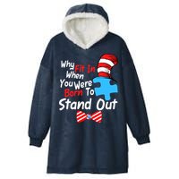 Autism Awareness Why Fit In When You Were Born To Stand Out Puzzle Hooded Wearable Blanket