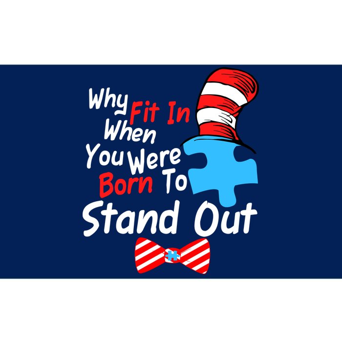 Autism Awareness Why Fit In When You Were Born To Stand Out Puzzle Bumper Sticker