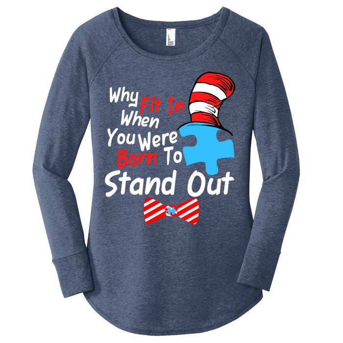 Autism Awareness Why Fit In When You Were Born To Stand Out Puzzle Women's Perfect Tri Tunic Long Sleeve Shirt