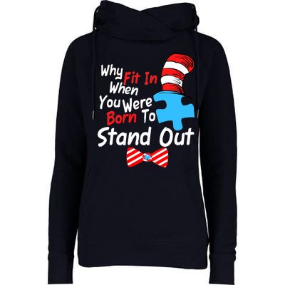 Autism Awareness Why Fit In When You Were Born To Stand Out Puzzle Womens Funnel Neck Pullover Hood