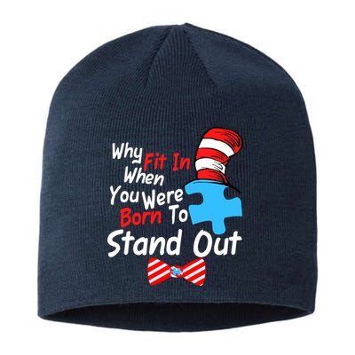 Autism Awareness Why Fit In When You Were Born To Stand Out Puzzle Sustainable Beanie