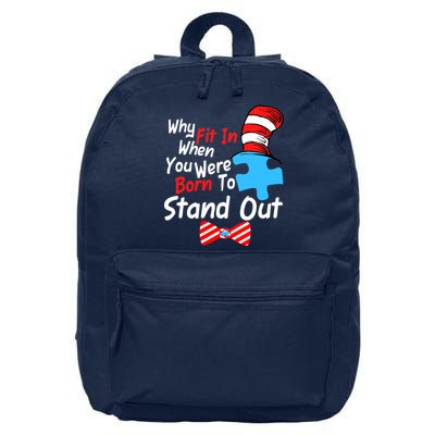 Autism Awareness Why Fit In When You Were Born To Stand Out Puzzle 16 in Basic Backpack