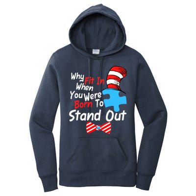 Autism Awareness Why Fit In When You Were Born To Stand Out Puzzle Women's Pullover Hoodie