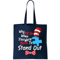 Autism Awareness Why Fit In When You Were Born To Stand Out Puzzle Tote Bag