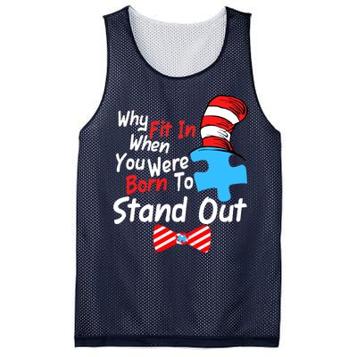 Autism Awareness Why Fit In When You Were Born To Stand Out Puzzle Mesh Reversible Basketball Jersey Tank