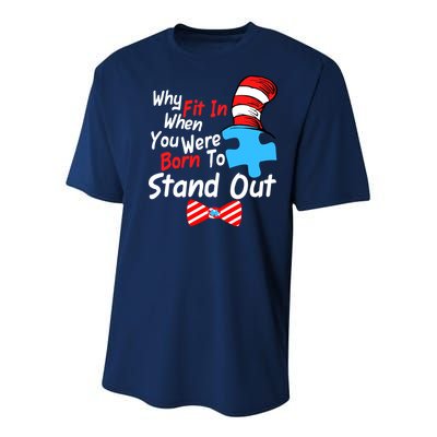 Autism Awareness Why Fit In When You Were Born To Stand Out Puzzle Youth Performance Sprint T-Shirt