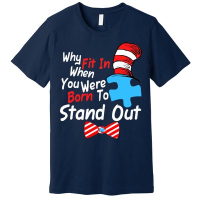 Autism Awareness Why Fit In When You Were Born To Stand Out Puzzle Premium T-Shirt