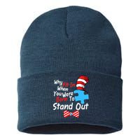 Autism Awareness Why Fit In When You Were Born To Stand Out Puzzle Sustainable Knit Beanie