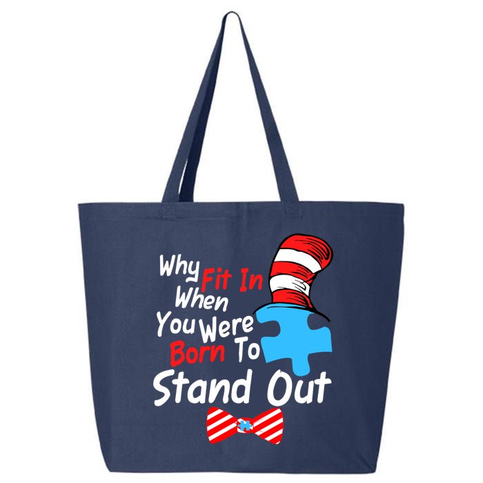 Autism Awareness Why Fit In When You Were Born To Stand Out Puzzle 25L Jumbo Tote