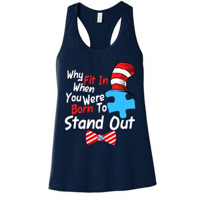 Autism Awareness Why Fit In When You Were Born To Stand Out Puzzle Womens Tank Top