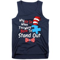 Autism Awareness Why Fit In When You Were Born To Stand Out Puzzle Tank Top