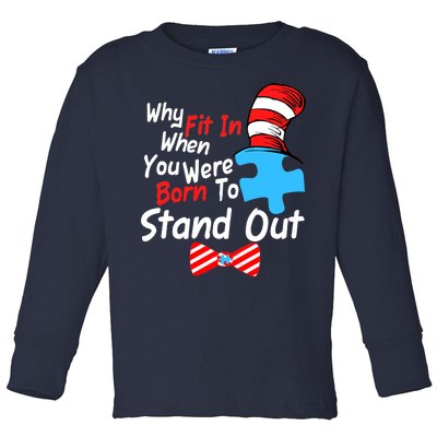 Autism Awareness Why Fit In When You Were Born To Stand Out Puzzle Toddler Long Sleeve Shirt