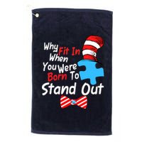 Autism Awareness Why Fit In When You Were Born To Stand Out Puzzle Platinum Collection Golf Towel