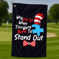 Autism Awareness Why Fit In When You Were Born To Stand Out Puzzle Golf Towel