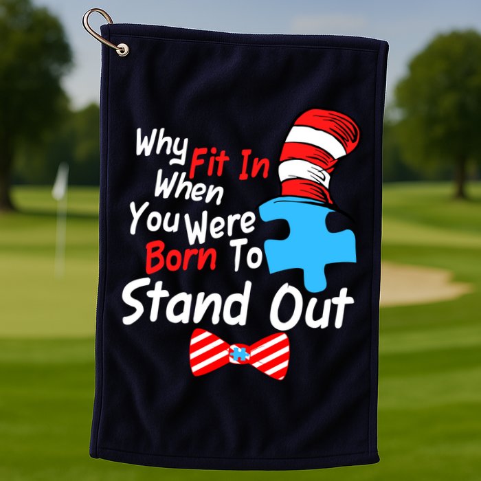 Autism Awareness Why Fit In When You Were Born To Stand Out Puzzle Golf Towel
