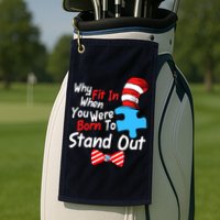 Autism Awareness Why Fit In When You Were Born To Stand Out Puzzle Golf Towel