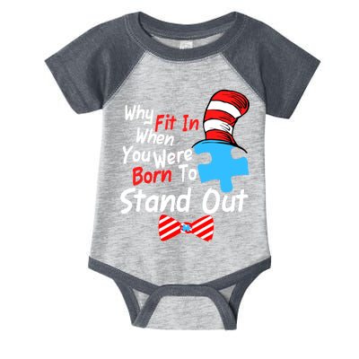 Autism Awareness Why Fit In When You Were Born To Stand Out Puzzle Infant Baby Jersey Bodysuit