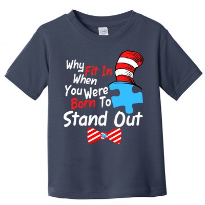 Autism Awareness Why Fit In When You Were Born To Stand Out Puzzle Toddler T-Shirt