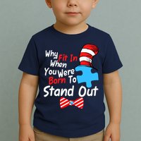 Autism Awareness Why Fit In When You Were Born To Stand Out Puzzle Toddler T-Shirt