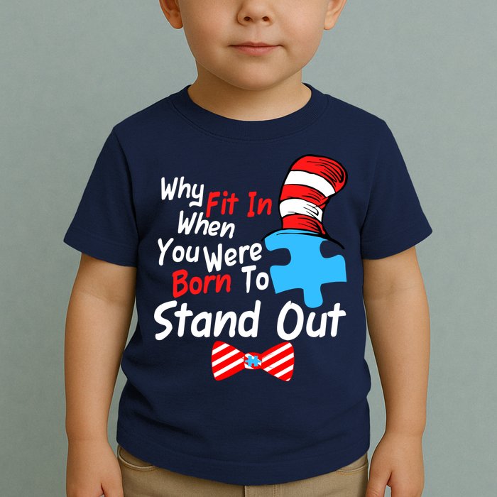 Autism Awareness Why Fit In When You Were Born To Stand Out Puzzle Toddler T-Shirt