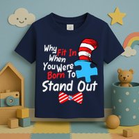 Autism Awareness Why Fit In When You Were Born To Stand Out Puzzle Toddler T-Shirt
