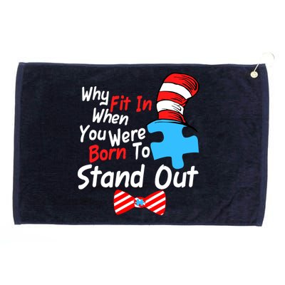 Autism Awareness Why Fit In When You Were Born To Stand Out Puzzle Grommeted Golf Towel