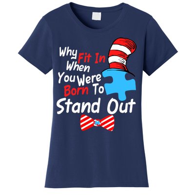 Autism Awareness Why Fit In When You Were Born To Stand Out Puzzle Women's T-Shirt