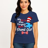 Autism Awareness Why Fit In When You Were Born To Stand Out Puzzle Womens T-Shirt