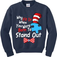 Autism Awareness Why Fit In When You Were Born To Stand Out Puzzle Kids Sweatshirt