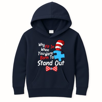 Autism Awareness Why Fit In When You Were Born To Stand Out Puzzle Kids Hoodie